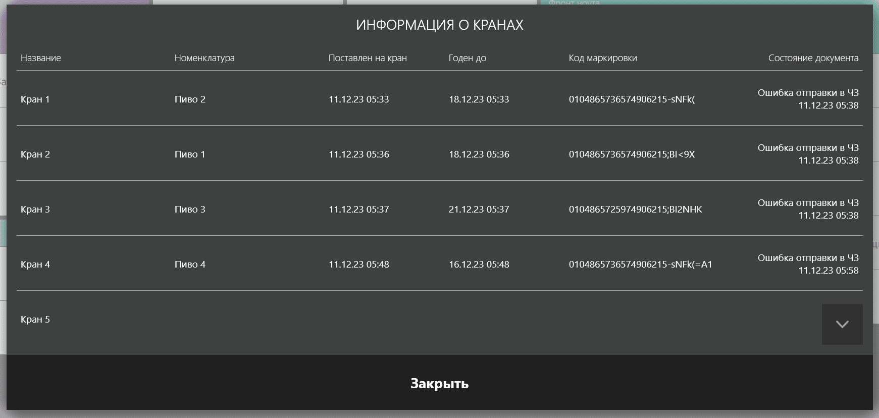 Настройки номенклатуры для продажи разливного пива в iiko 